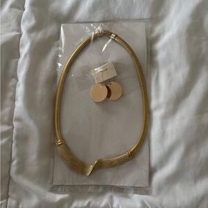 Gold Necklace and Earring Set